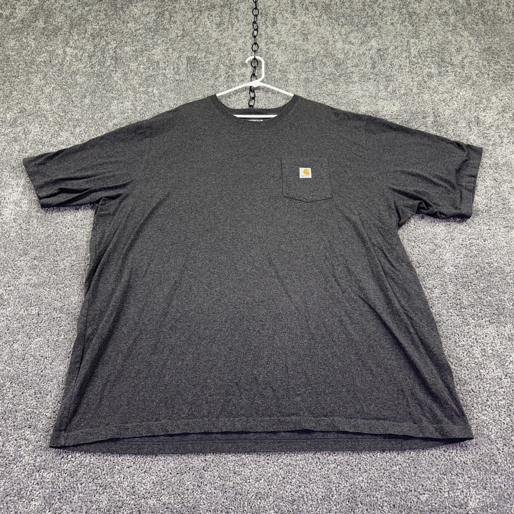 Carhartt Shirt Mens 4XLT Gray Short Sleeve Pocket Tee Loose Fit Workwear
